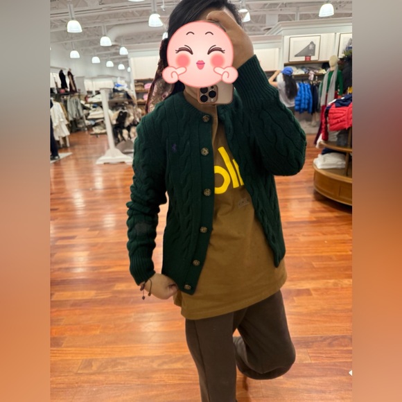 Polo Ralph Lauren Cable-Knit Wool-Cashmere Cardigan in green - Picture 8 of 8
